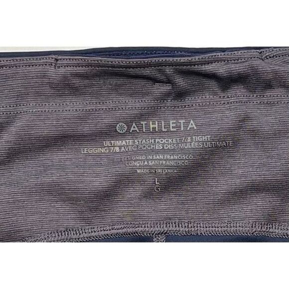 Athleta Womens Ultimate Stash Pocket Heather 7/8 Tight Blue HearthRose SizeLarge - Picture 3 of 16